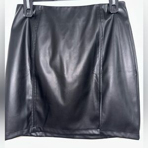 Faux Leather Skirt color Black Brand MangoPop from Amazon Never worn